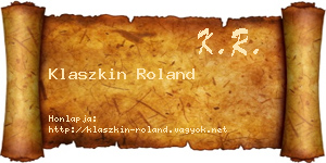 Klaszkin Roland névjegykártya